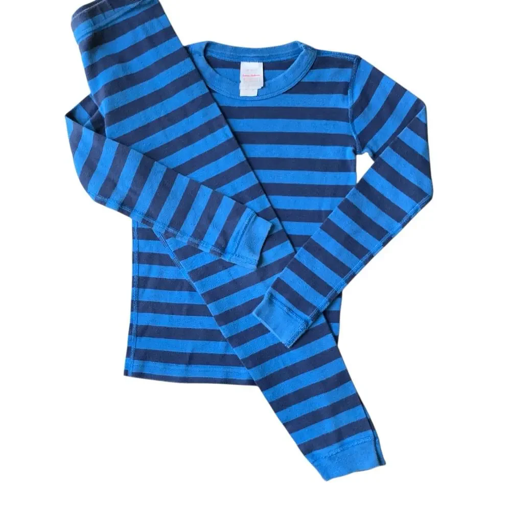 Hanna Andersson Blue Striped Pajamas (made in Peru)